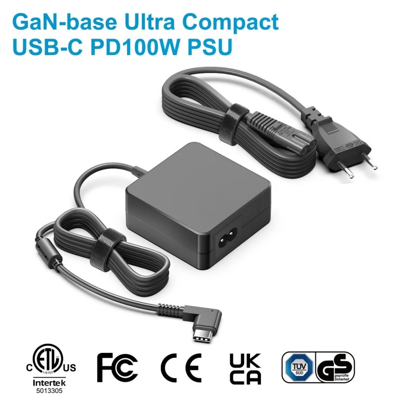 100W Cearnóg GaN PD Cuibheoir Cumhachta USB-C