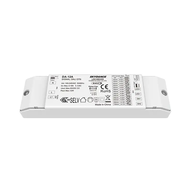 Tiománaí LED Dimmable Dali Reatha 12W Tairiseach