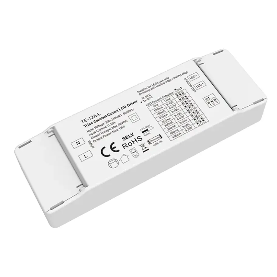 Tiománaí LED Triac Dimming Reatha Tairiseach 12W