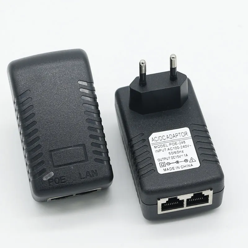 Injector POE Ethernet 15V 1A Wall Mount Euro Plug
