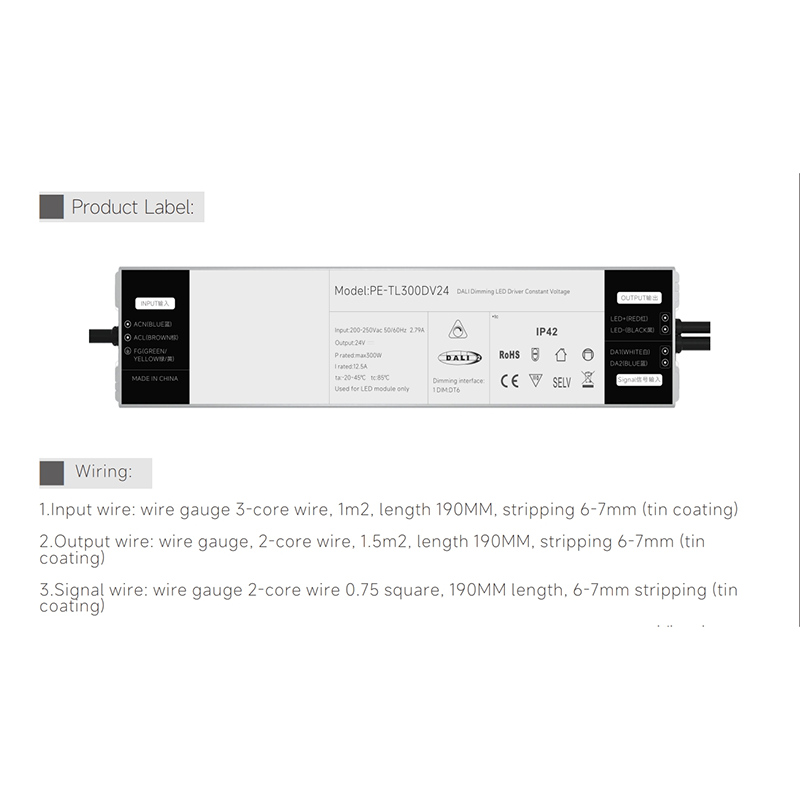 250W Constnat Tiománaí Reatha DALI Dimmable LED