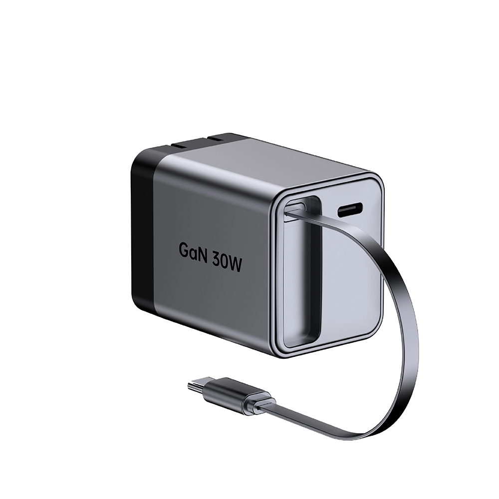 30W US plug charger tapa foldable le cábla usb c Retractable
