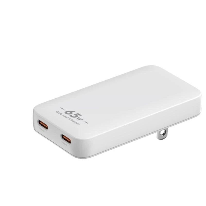 65W GaN Dual Port Charger Adapter Taistil Cineál-C Ultra caol