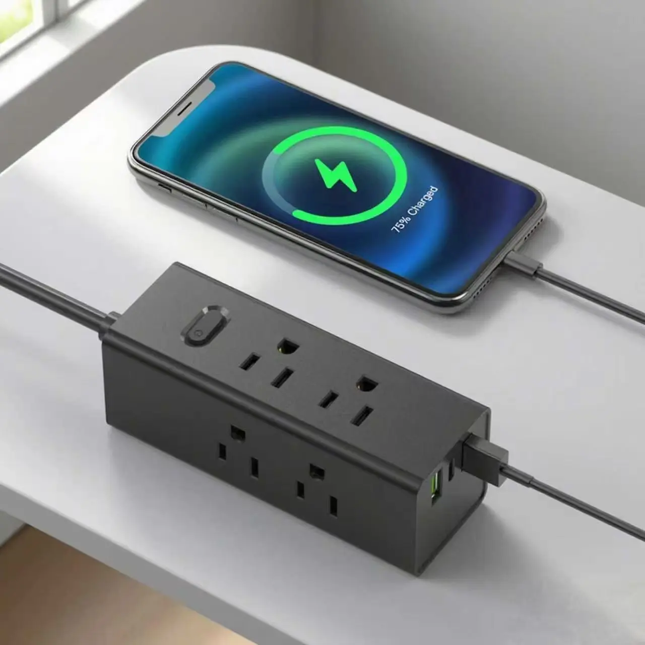 Stráice Cumhachta na Stát Aontaithe le Stráice Cumhachta Taistil Corda Síneadh Breiseán Maol USB